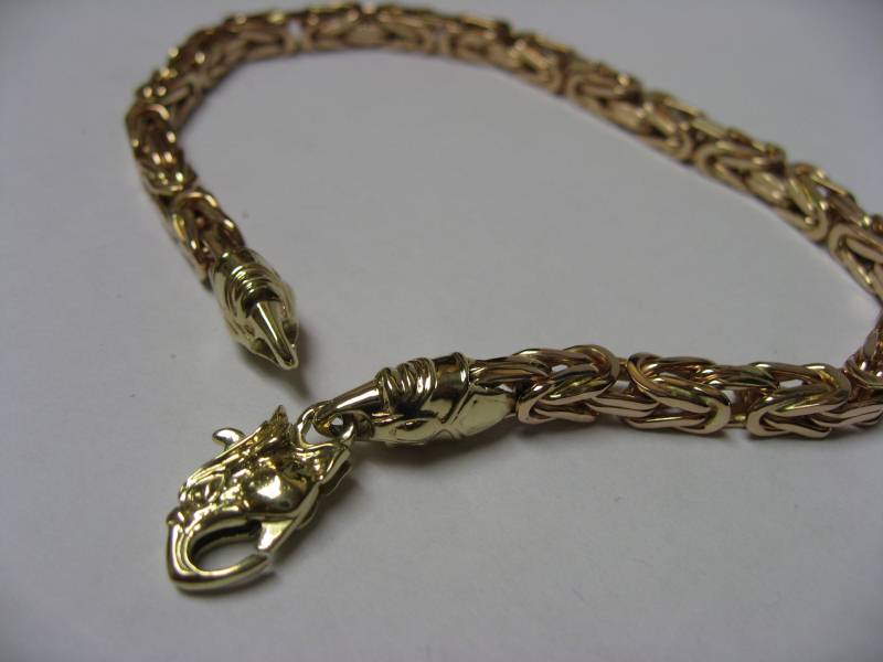 👑 Золотой браслет лисий хвост квадрат из красного золота весом 35 грамм идлиной 21 сантиметр на заказ в Самаре
